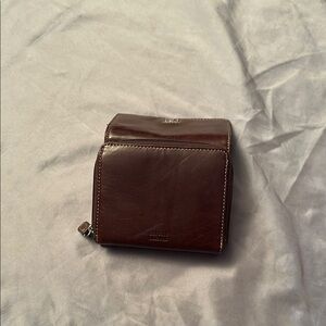 Giani Bernini Elegant Brown Leather Wallet with Logo